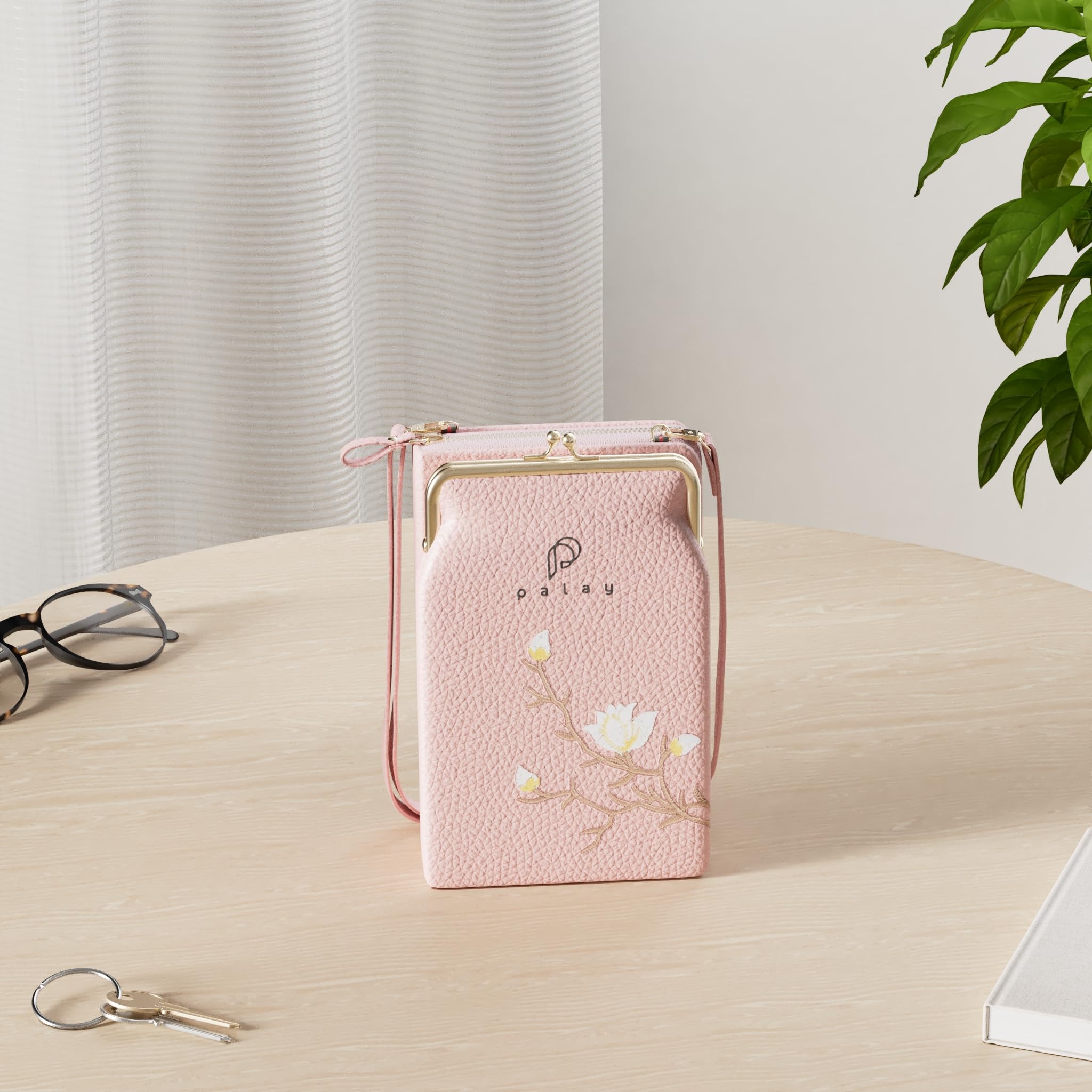 PALAY Women's Small Cross-Body Phone Bag Stylish PU Leather Mobile Cell Phone Holder Pocket Purse Wallet Sling Bag Mini Shoulder Bags (Pink) PALAY Women's Small Cross-Body Phone Bag Stylish PU Leather Mobile Cell Phone Holder Pocket Purse Wallet Sling Bag Mini Shoulder Bags (Pink)